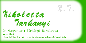 nikoletta tarkanyi business card
